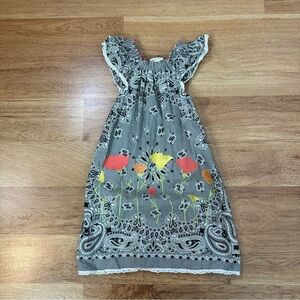 Freckled Chicken Toddler Girls Damask Floral Embroidery Dress Size 3